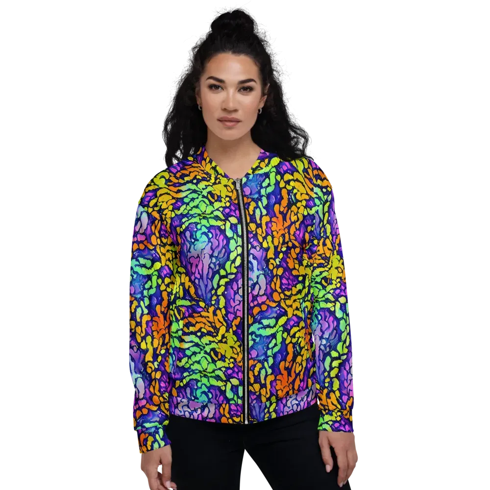 Surreal Waveforms on Bomber Jacket — Front