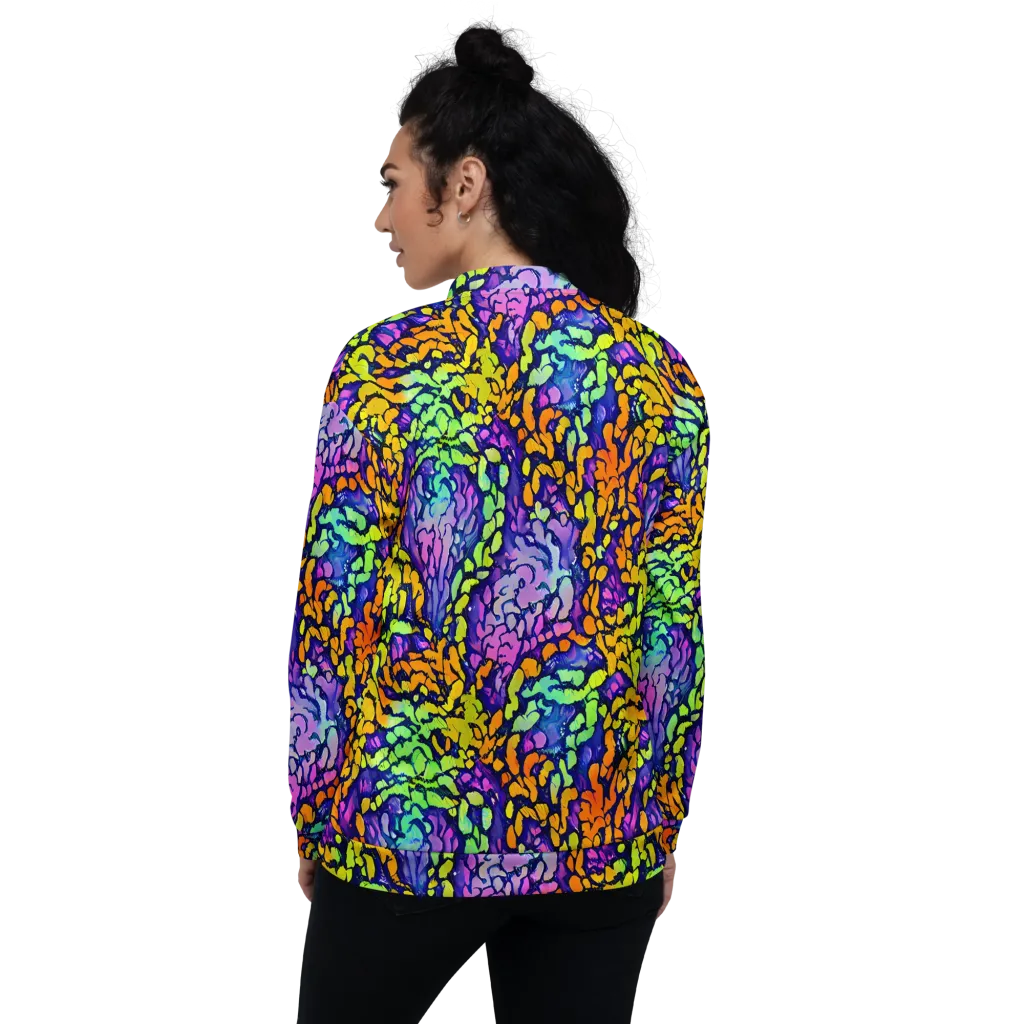 Surreal Waveforms on Bomber Jacket — Back