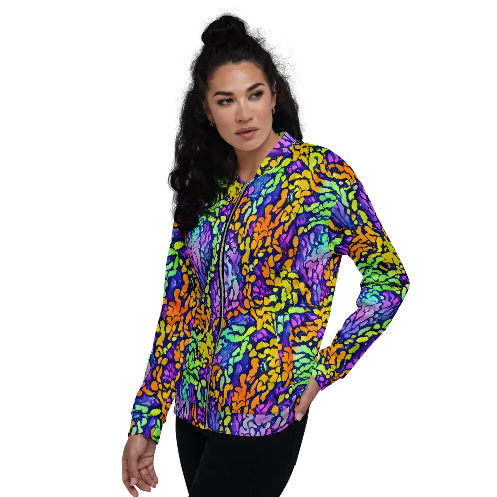 Surreal Waveforms on Bomber Jacket — Left