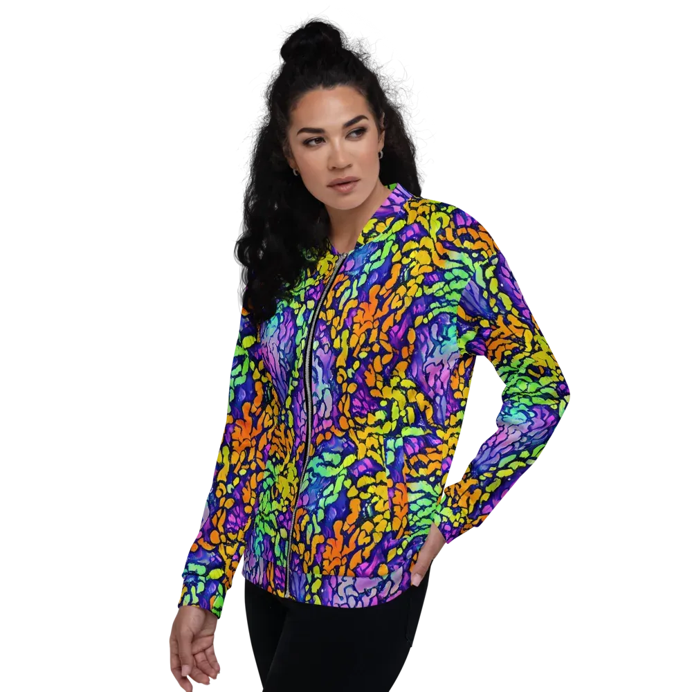 Surreal Waveforms on Bomber Jacket — Left
