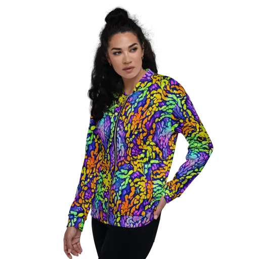 Surreal Waveforms on a Bomber Jacket