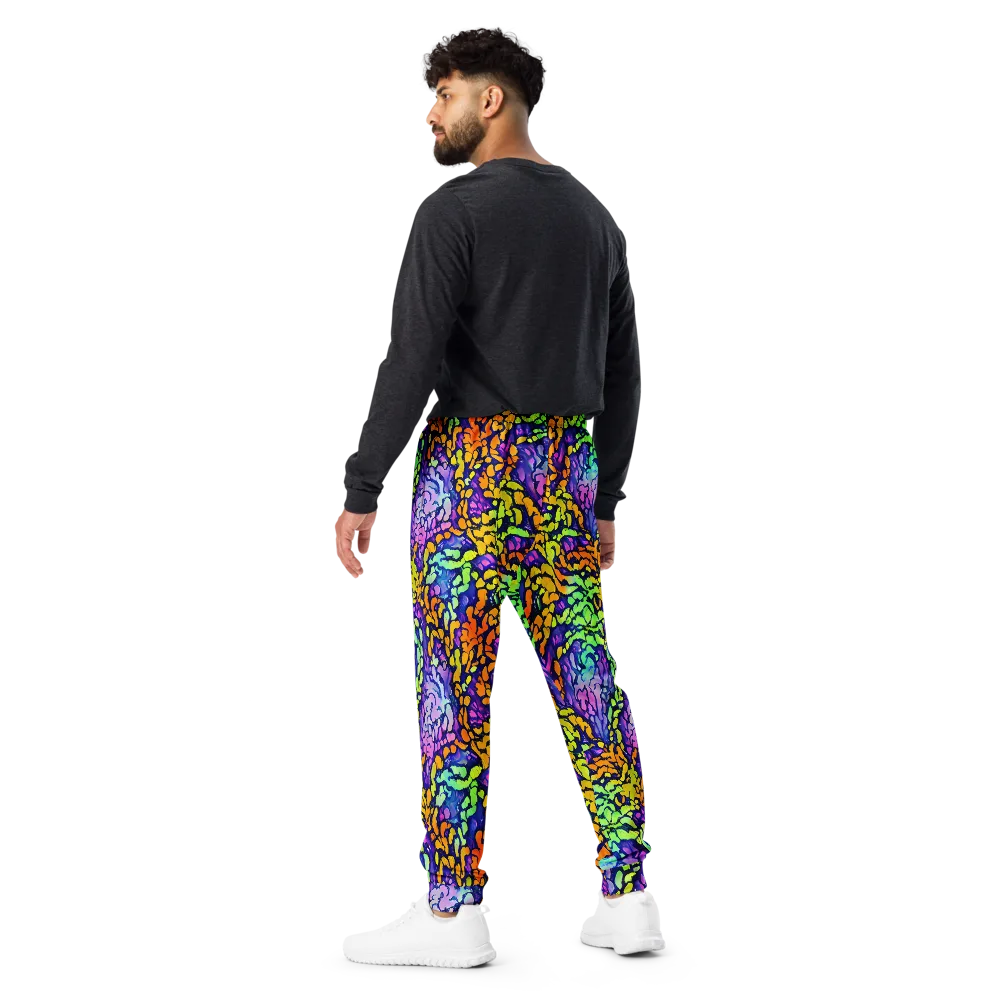 Surreal Waveforms on Men's Joggers — Back