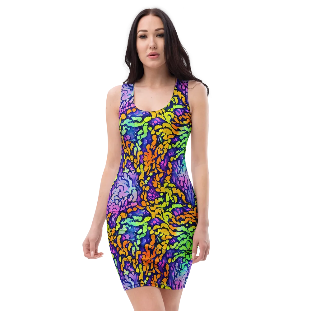 Surreal Waveforms on Bodycon Dress — Front