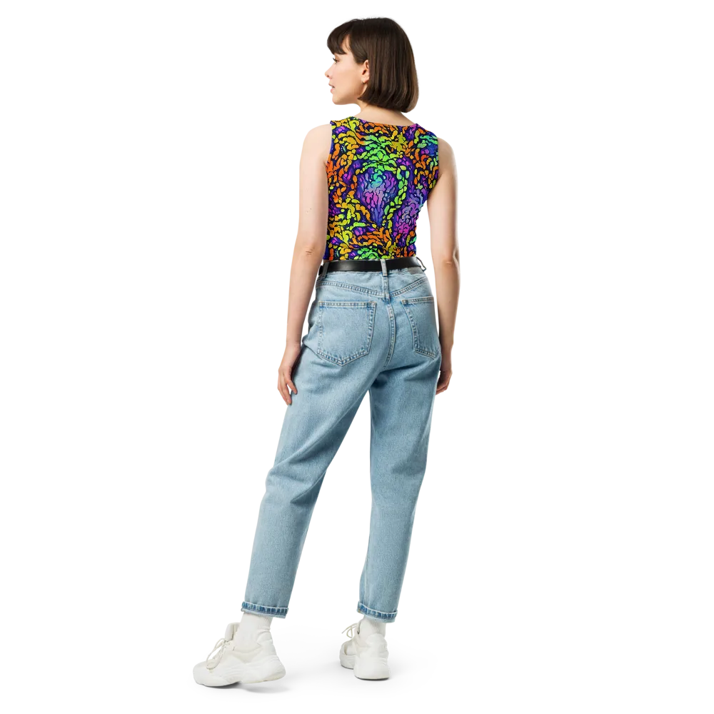 Surreal Waveforms on Crop Top — Back