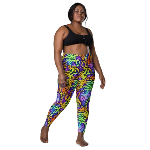 Surreal Waveforms on a Leggings with Pockets