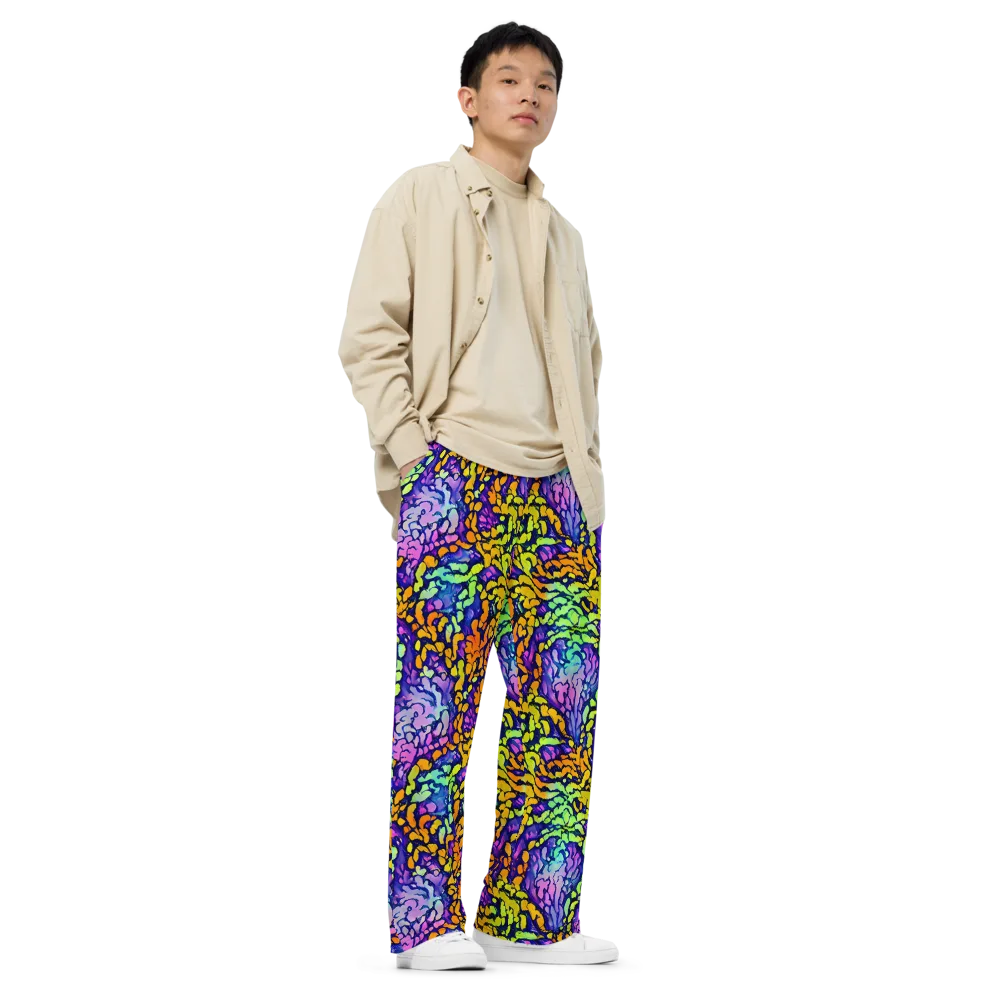 Surreal Waveforms on Wide-Leg Pants — Right Front
