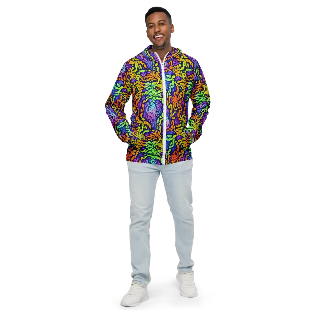 Surreal Waveforms on Men's Windbreaker — Front