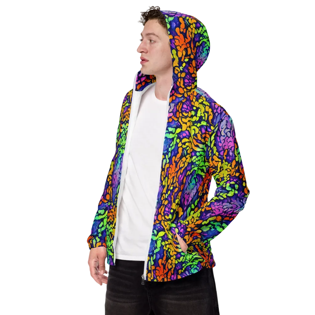 Surreal Waveforms on Men's Windbreaker — Left Front