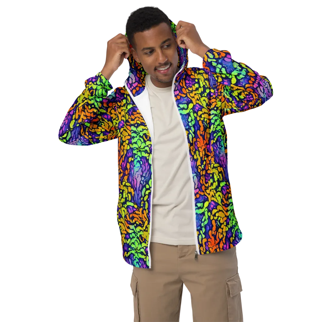 Surreal Waveforms on Men's Windbreaker — Front