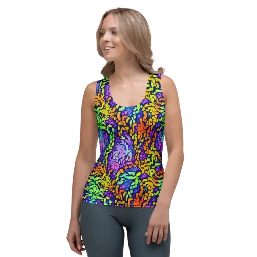 Surreal Waveforms on a Women's Tank Top