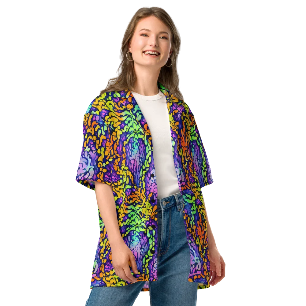 Surreal Waveforms on Button Shirt — Front