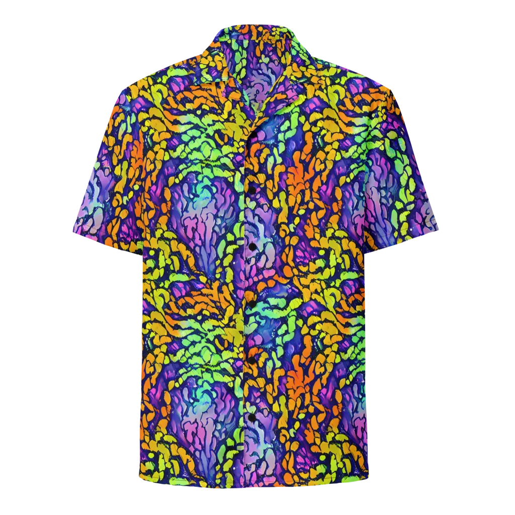 Surreal Waveforms on Button Shirt — Front