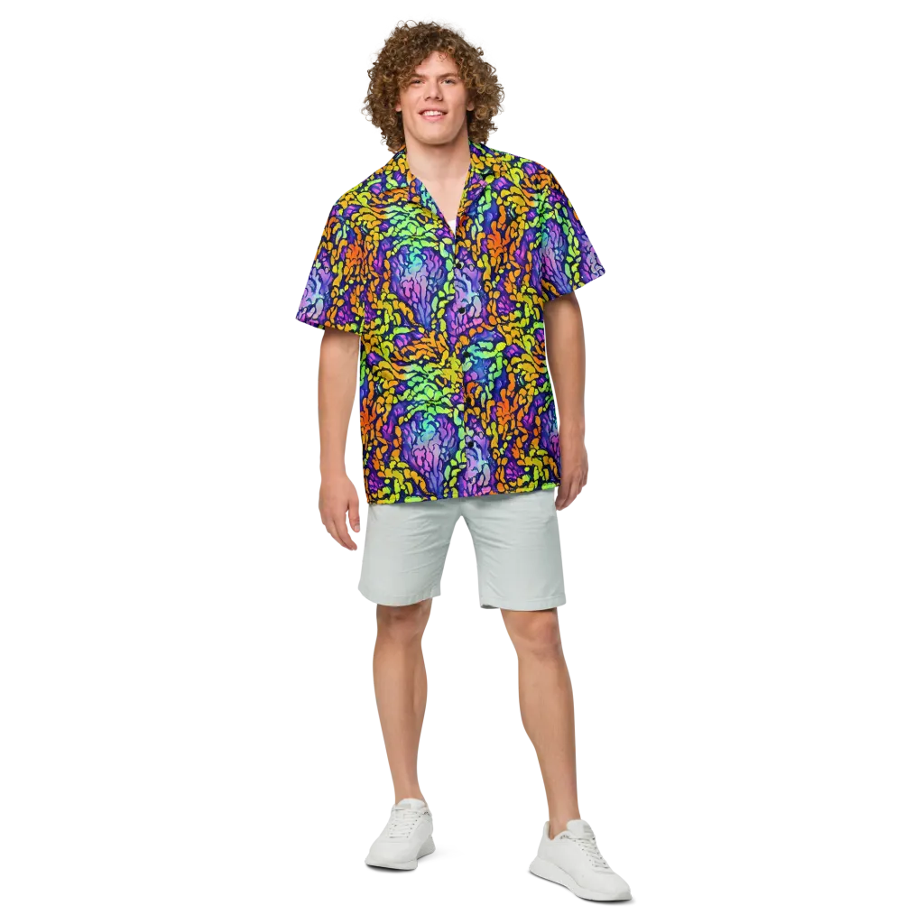 Surreal Waveforms on Button Shirt — Front