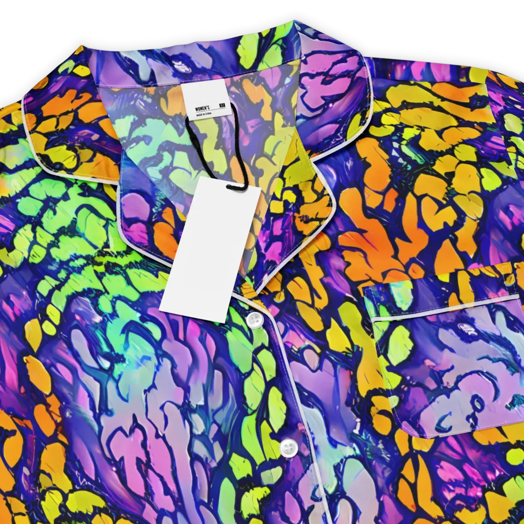 Surreal Waveforms on Women's Short Sleeve Pajama Top — Product details