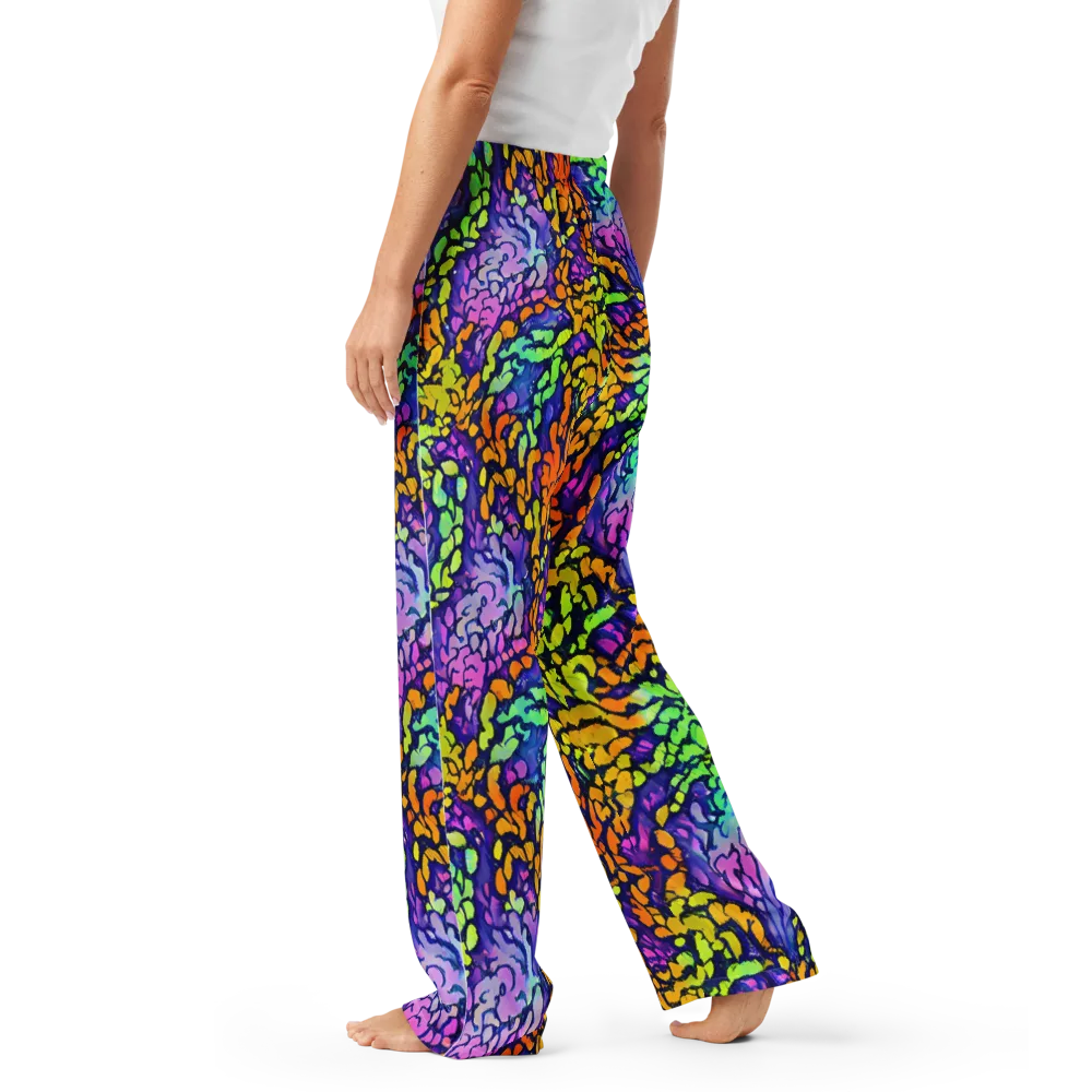 Surreal Waveforms on Women's Pajama Pants — Left