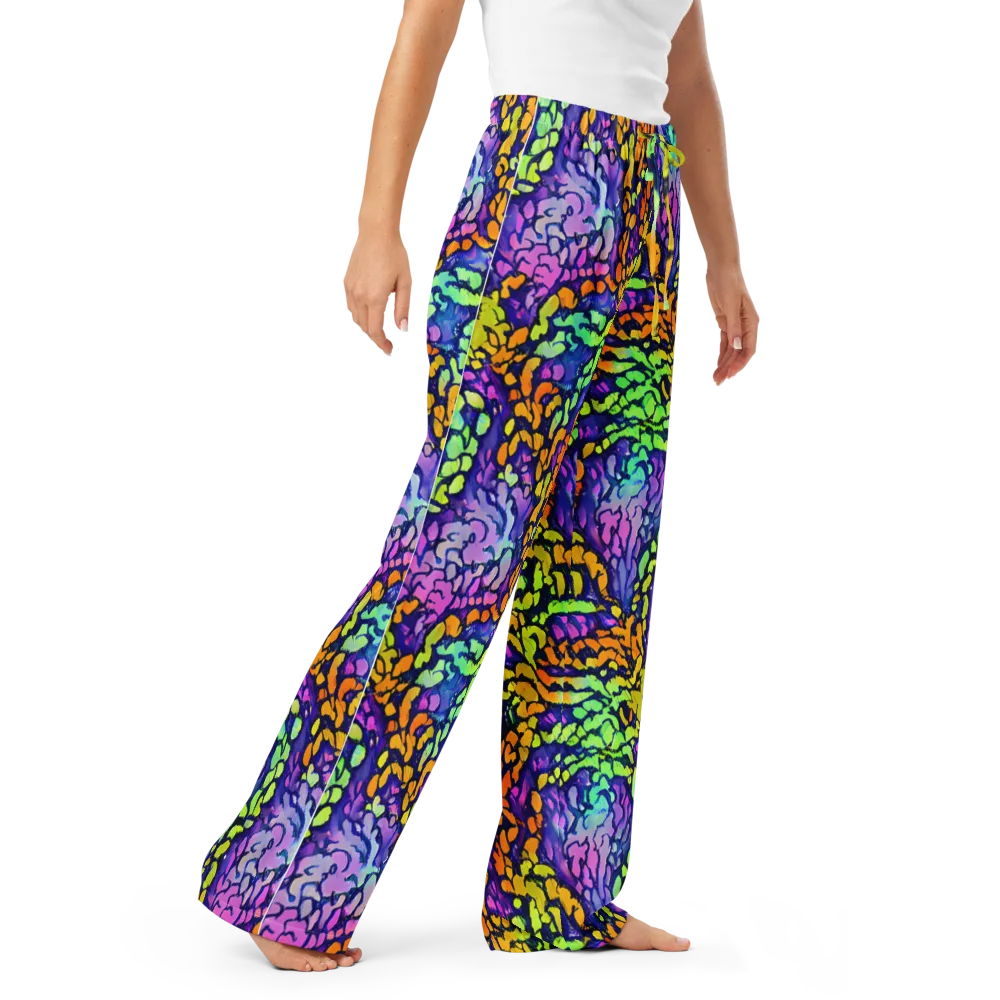 Surreal Waveforms on Women's Pajama Pants — Right Front