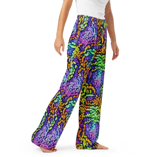 Surreal Waveforms on a Women's Pajama Pants
