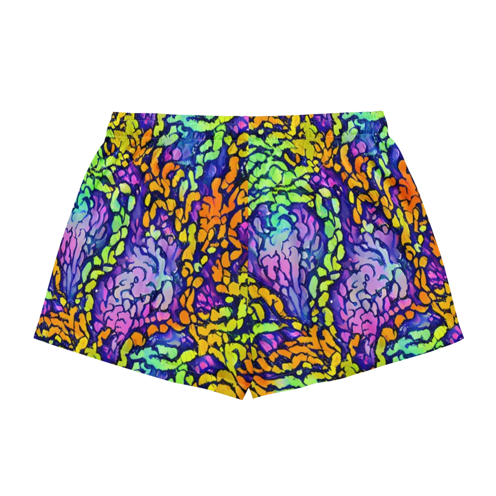 Surreal Waveforms on Women's Pajama Shorts — Back