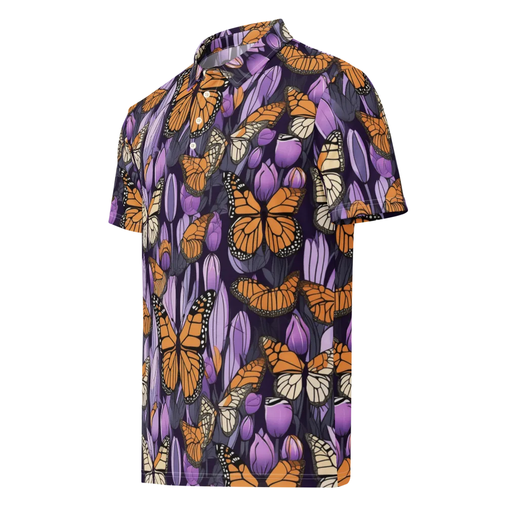 Monarch Nocturne on Men's Slim Fit Polo Shirt — Left Front