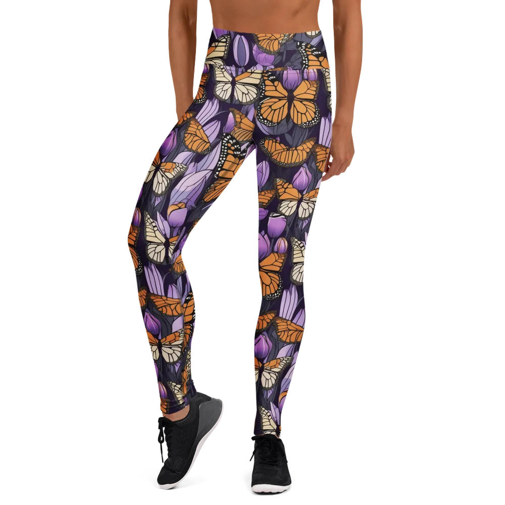 Monarch Nocturne on Yoga Leggings — Front