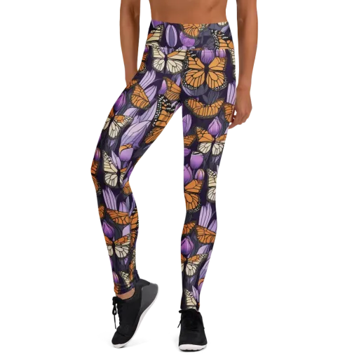 Monarch Nocturne on a Yoga Leggings