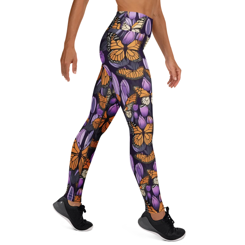 Monarch Nocturne on Yoga Leggings — Right