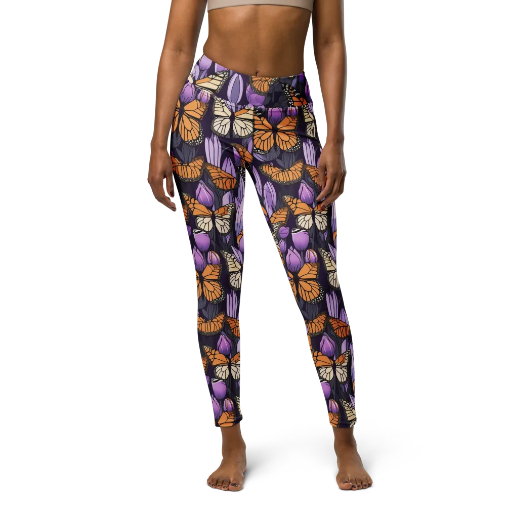 Monarch Nocturne on Yoga Leggings — Front
