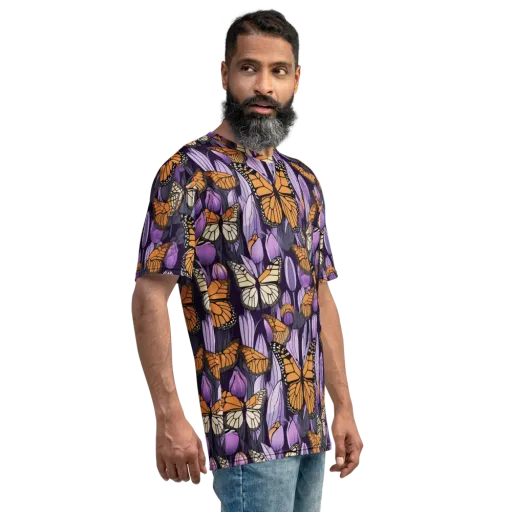 Monarch Nocturne on a Men's Crew Neck T-Shirt