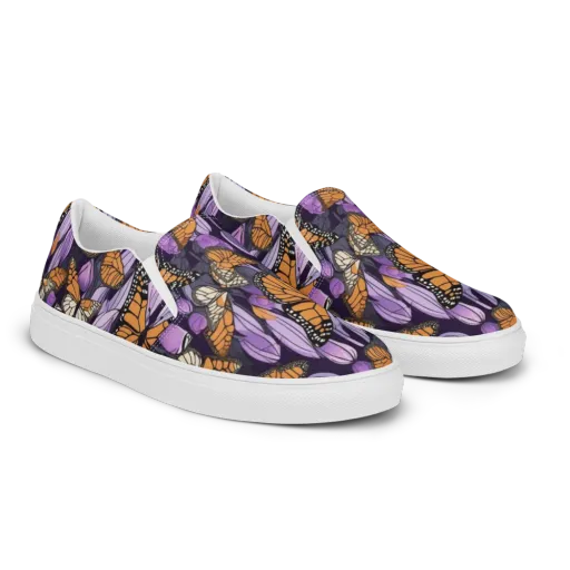 Monarch Nocturne on a Men's Slip-On Canvas Shoes