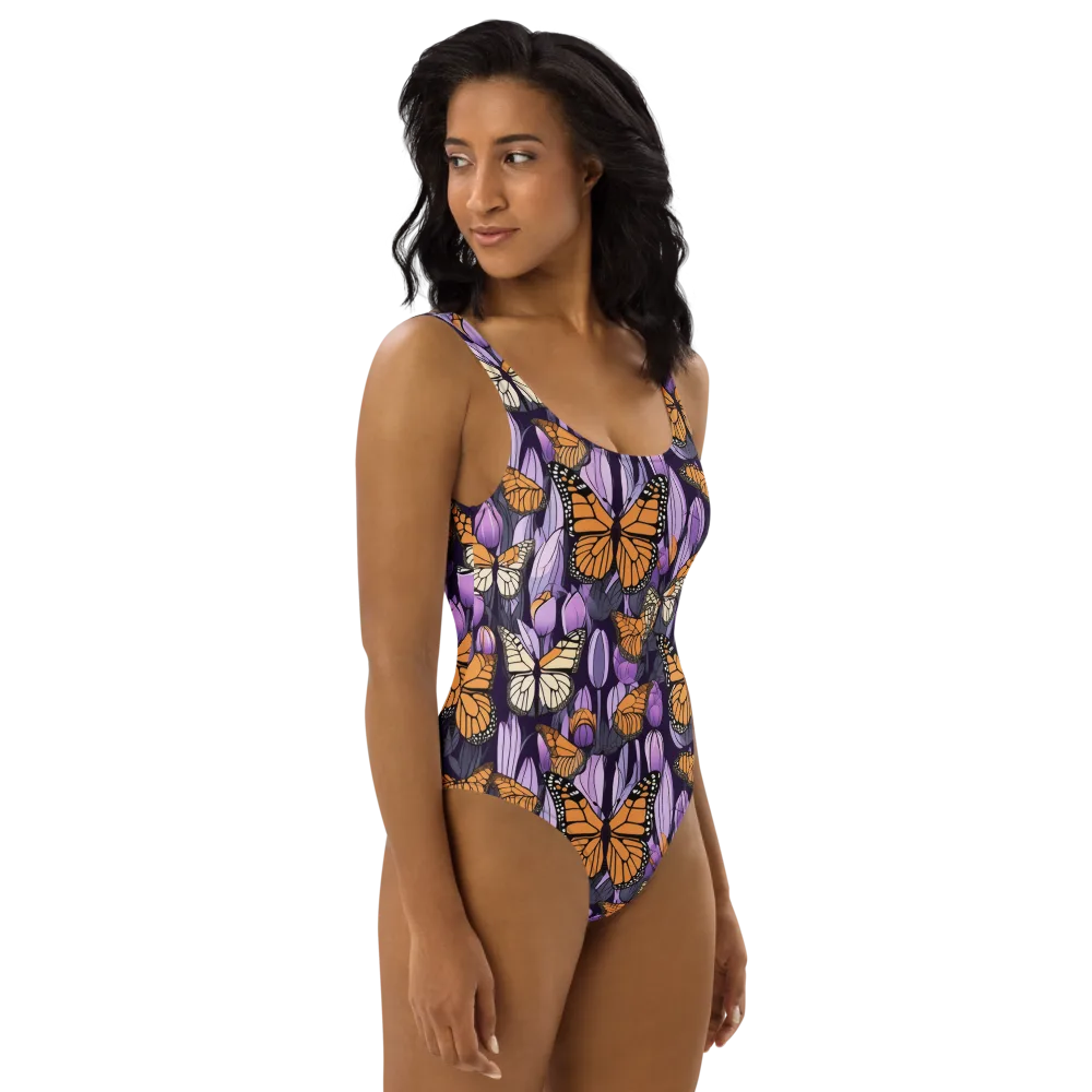 Monarch Nocturne on One-Piece Swimsuit — Right
