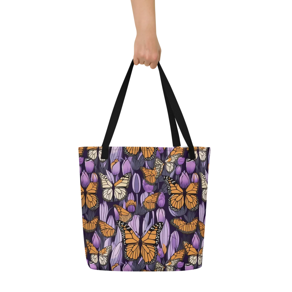Monarch Nocturne on Large Tote Bag W/ Pocket — Front