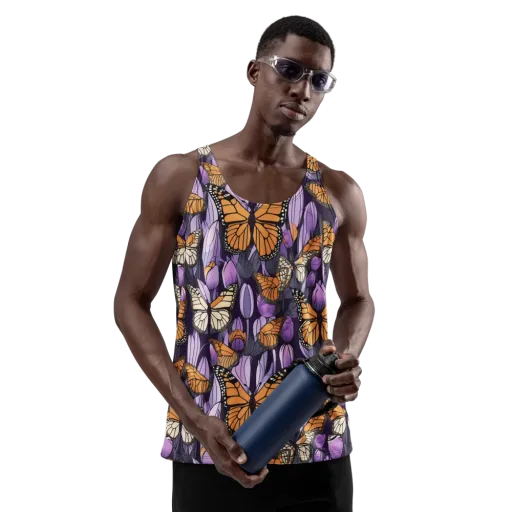 Monarch Nocturne on a Men's Tank Top