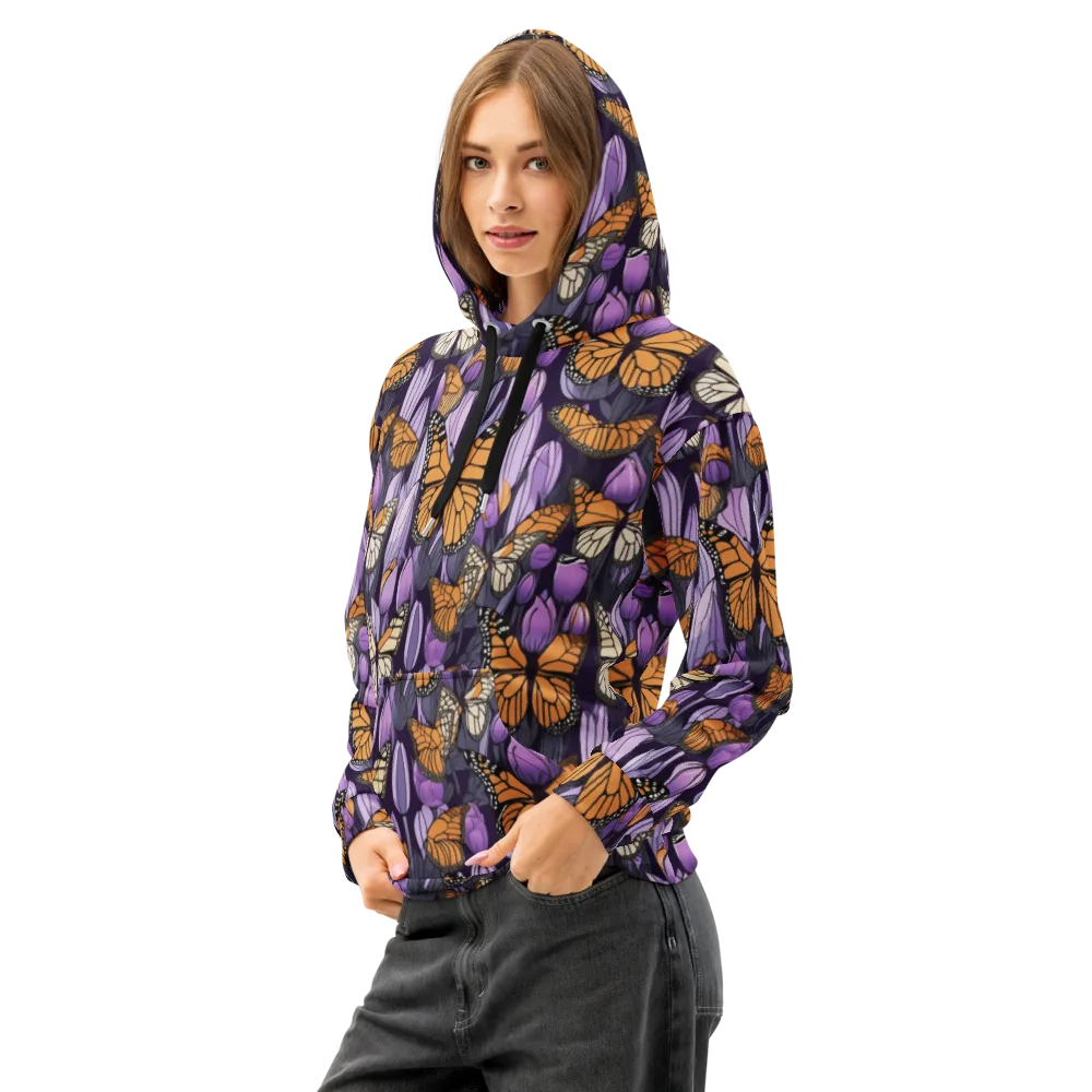 Monarch Nocturne on Cotton Hoodie — Left Front