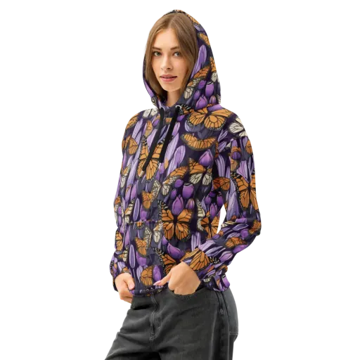 Monarch Nocturne on a Cotton Hoodie