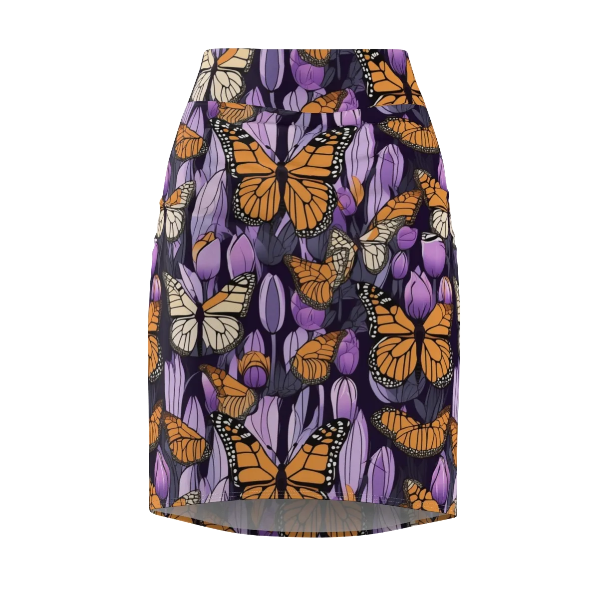 Monarch Nocturne on Pencil Skirt — Front