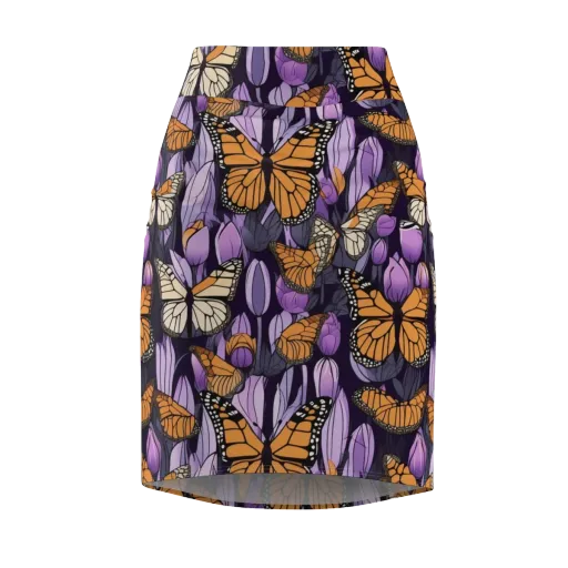 Monarch Nocturne on a Pencil Skirt