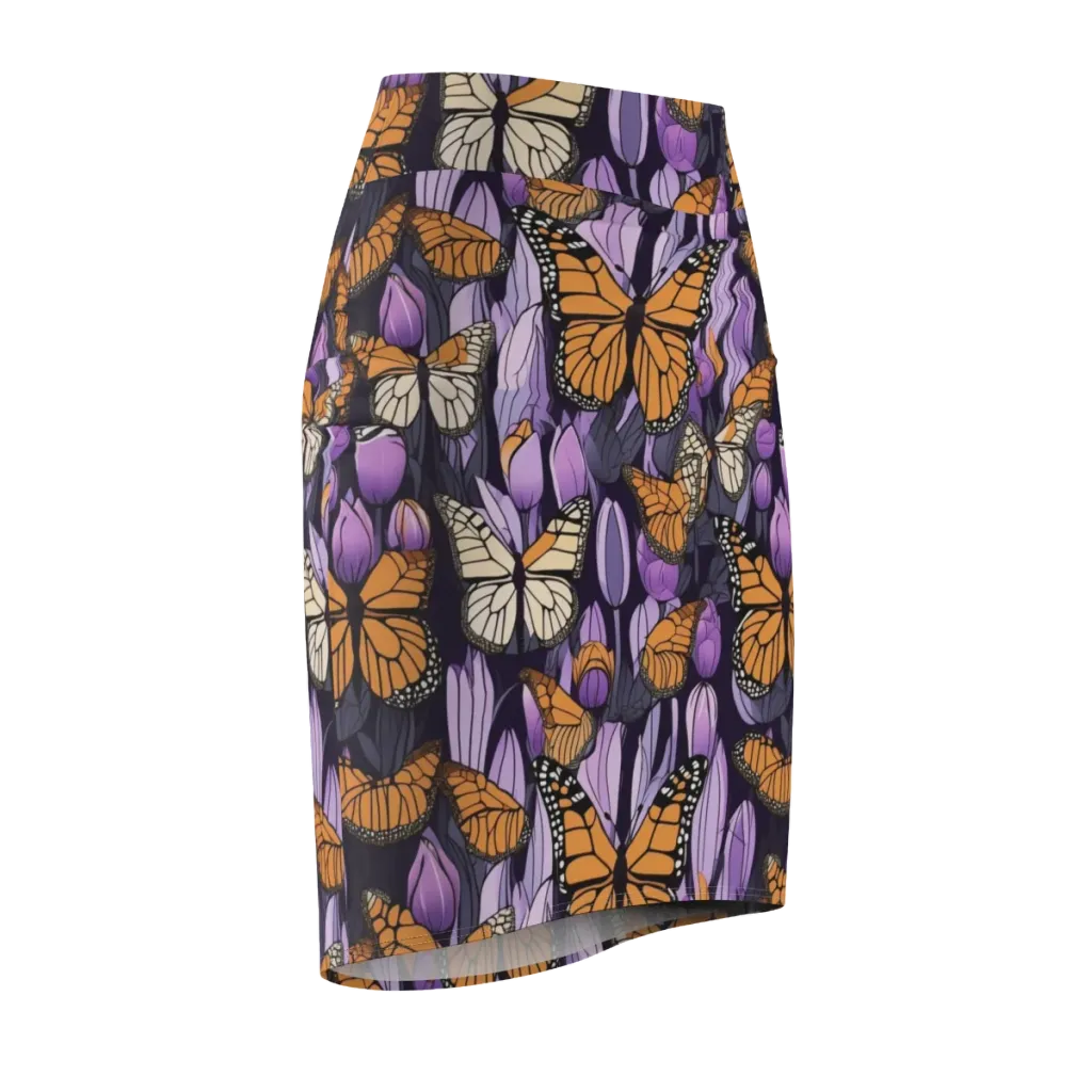 Monarch Nocturne on Pencil Skirt — Front Side