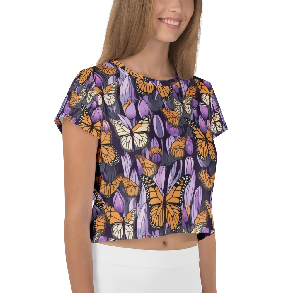 Monarch Nocturne on Crop Tee — Right