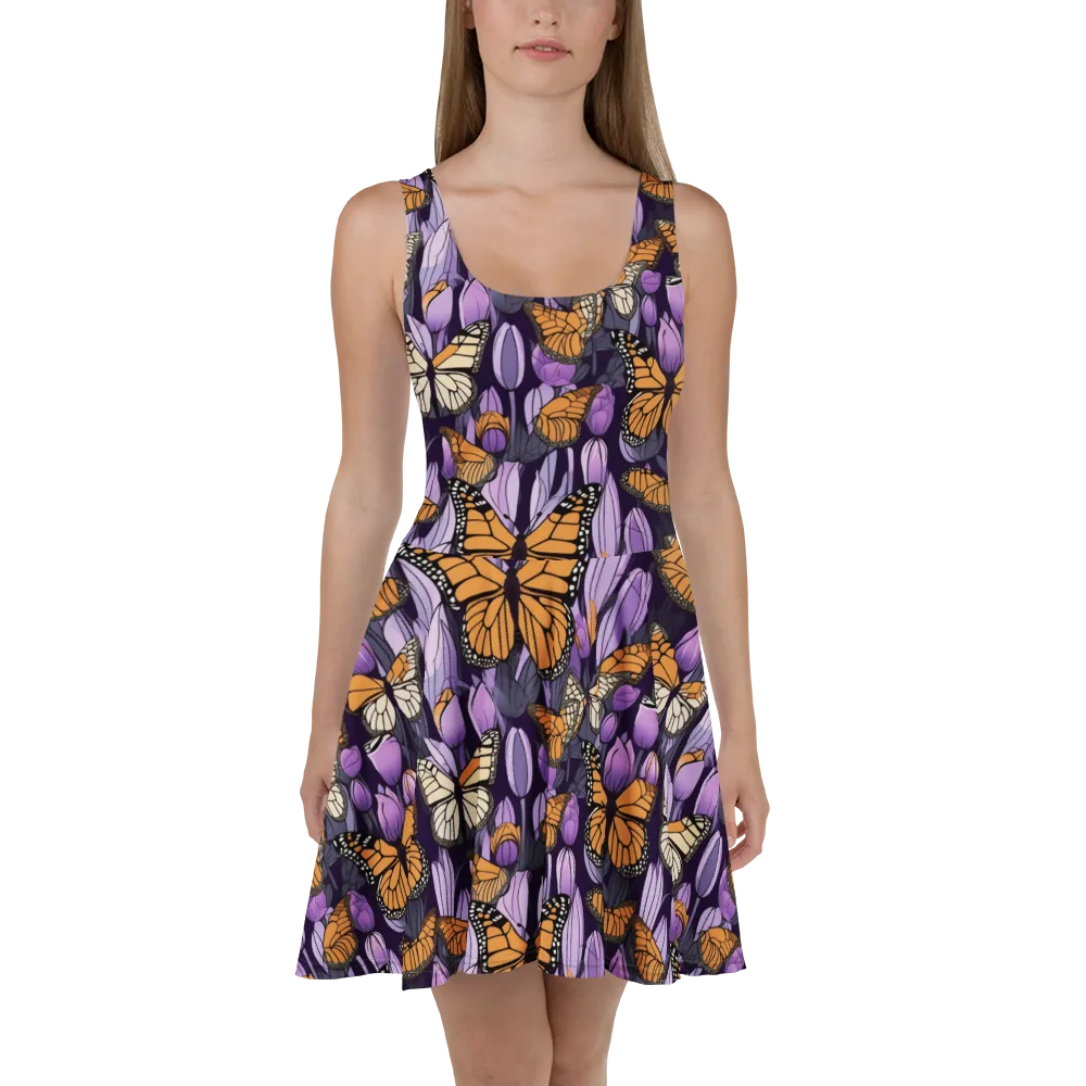 Monarch Nocturne on Skater Dress — Front