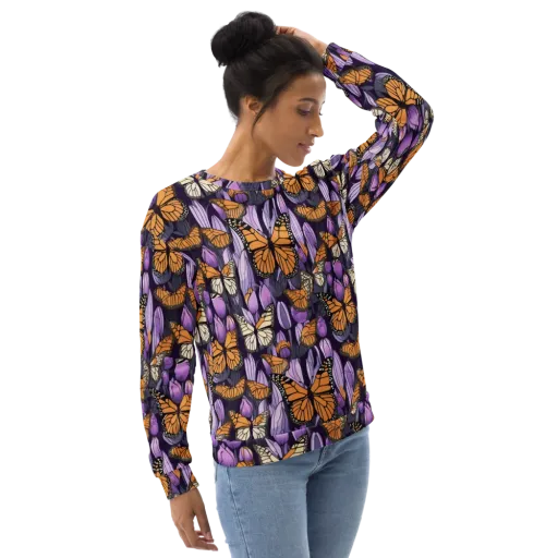 Monarch Nocturne on a Sweatshirt