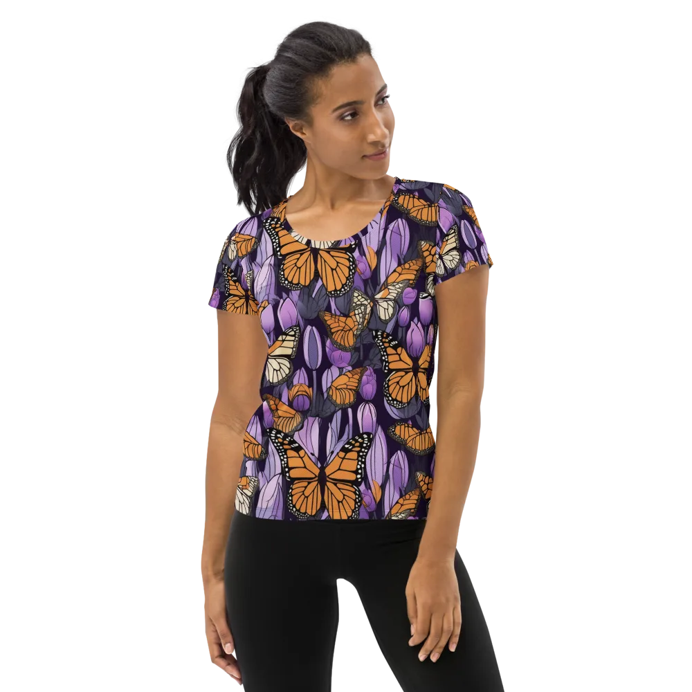 Monarch Nocturne on Women's Athletic T-Shirt — Front