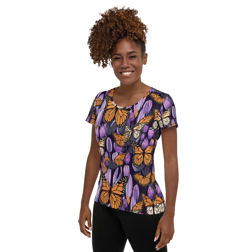 Monarch Nocturne on Women's Athletic T-Shirt — Left