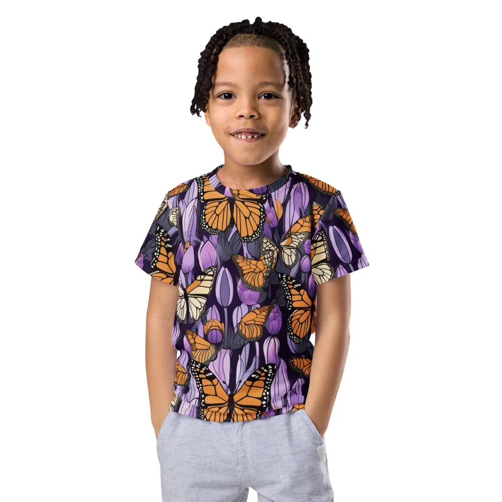 Monarch Nocturne on Kids Crew Neck T-Shirt — Front