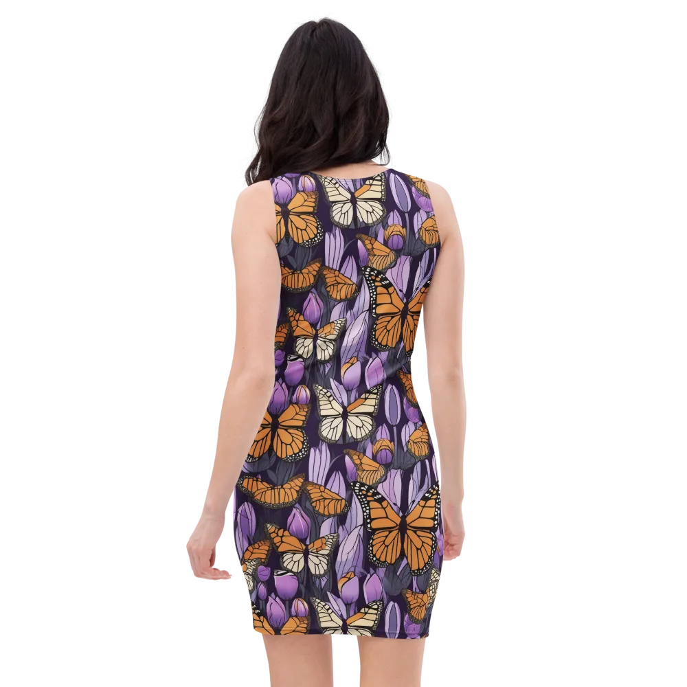 Monarch Nocturne on Bodycon Dress — Back