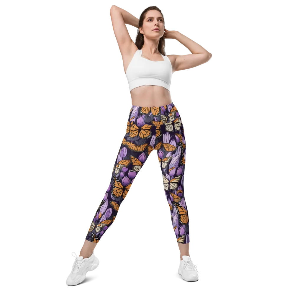 Monarch Nocturne on Leggings with Pockets — Front