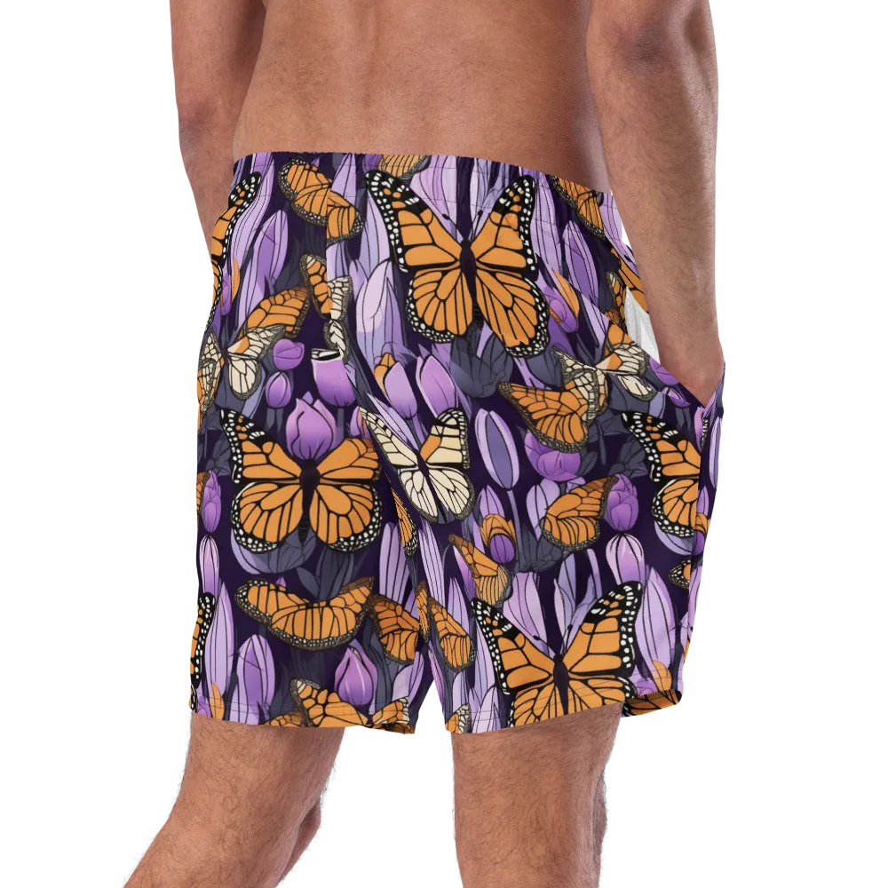 Monarch Nocturne on Swim Trunks — Right Back