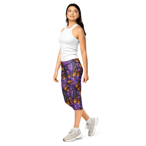 Monarch Violet on a Capri Leggings