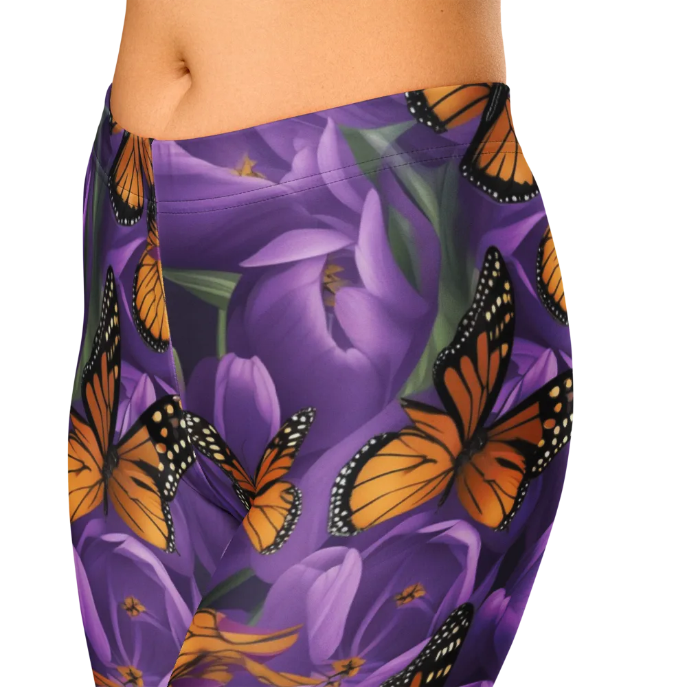 Monarch Violet on Capri Leggings — Zoomed-in