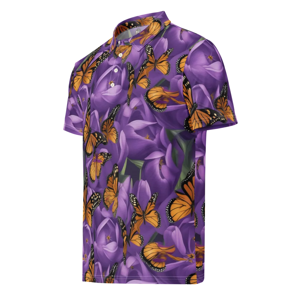 Monarch Violet on Men's Slim Fit Polo Shirt — Left Front