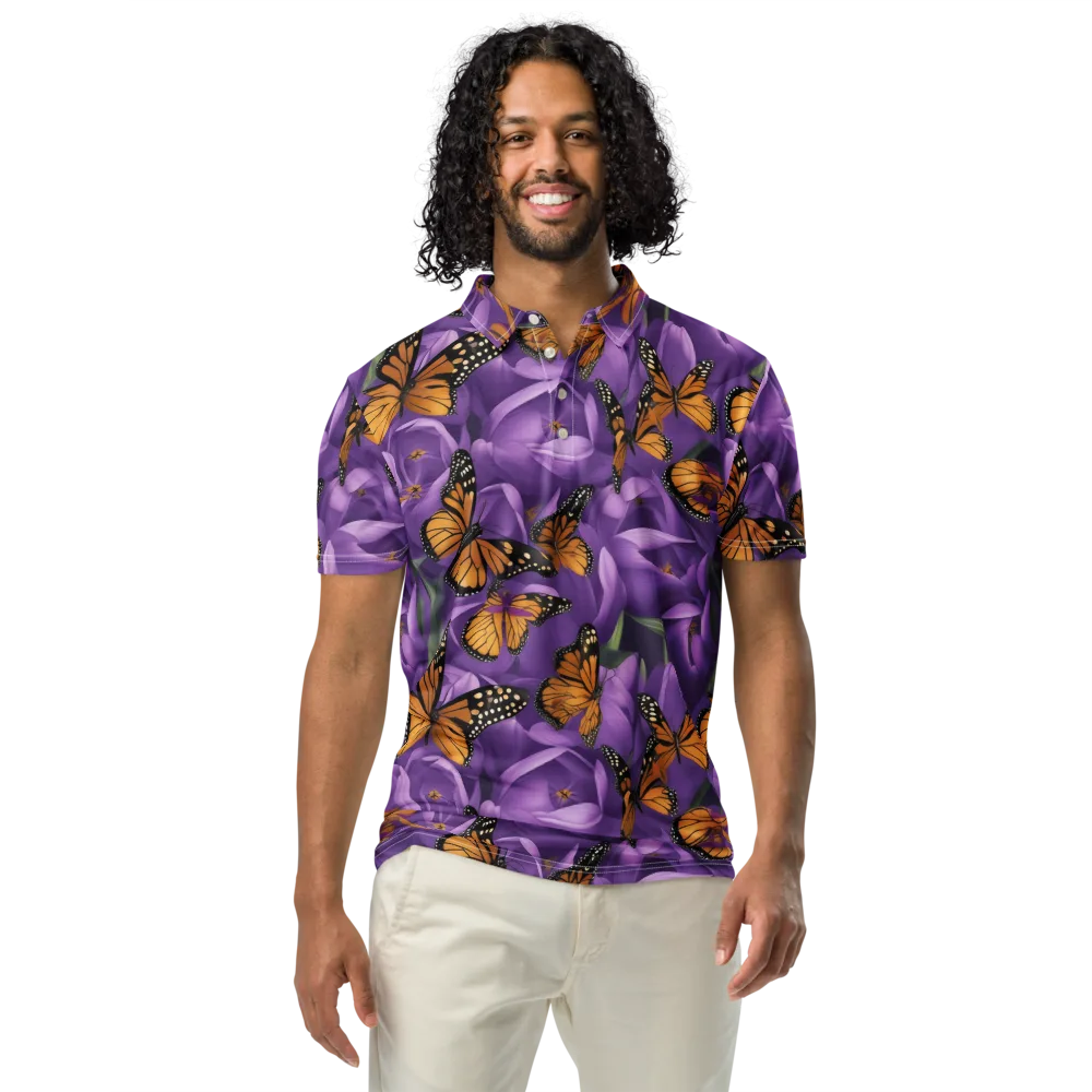 Monarch Violet on Men's Slim Fit Polo Shirt — Front